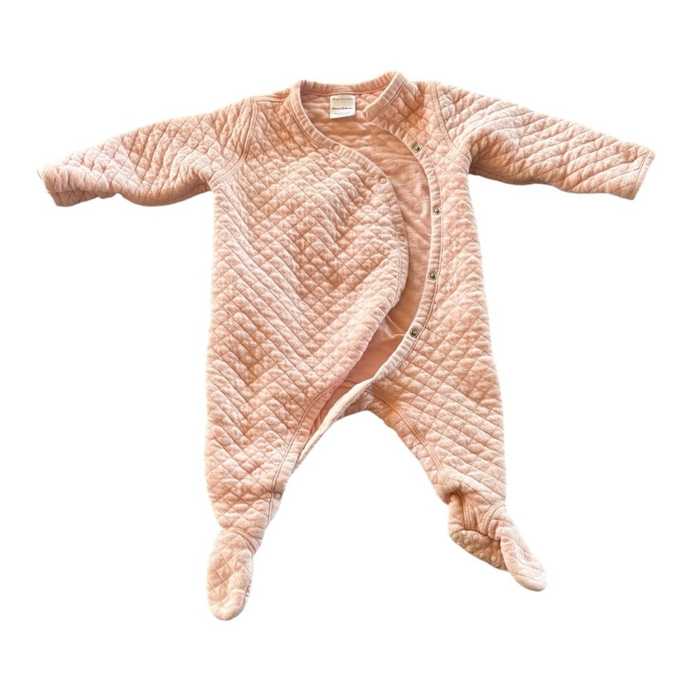 Hanna Andersson Quilted Warm Cozy Pink Blush Footie Bunting Suit 6-12M